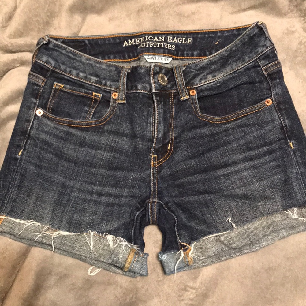 American Eagle dark wash cutoffs